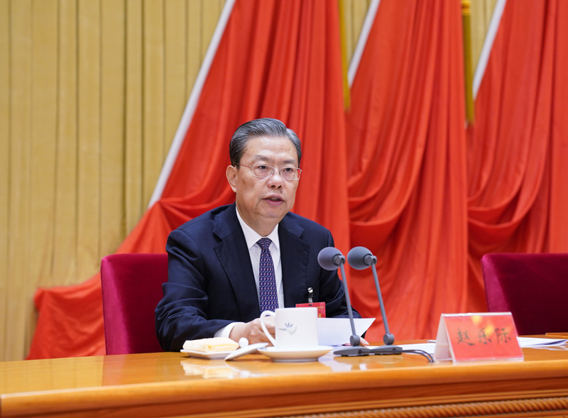 1月22日，，，，，，，中国共产党第十九届中央纪律检查委员会第五次全体会议在北京开幕。。。。。。。中共中央政治局常委、中央纪律检查委员会书记赵乐际代表中央纪律检查委员会常务委员会作题为《推动新时代纪检监察工作高质量发展，，，，，，，以优异成绩庆祝中国共产党成立100周年》的工作报告。。。。。。。新华社记者 张领 摄